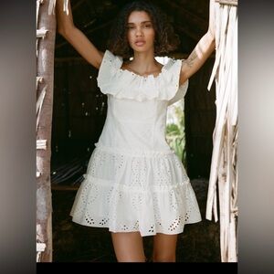 ZARA STRAPLESS/off the shoulder MIN DRESS Oyster White Size XL